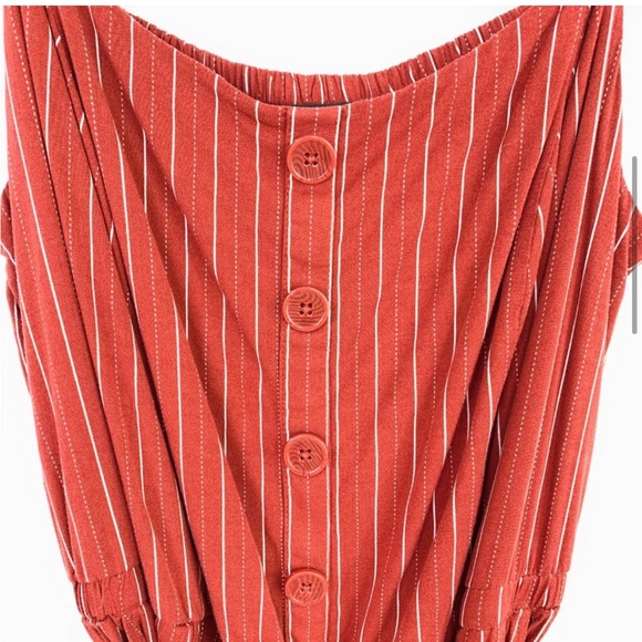 Torrid CHALLIS SELF TIE WIDE LEG V-NECK JUMPSUIT, Size 1X, Orange/White - Picture 4 of 6